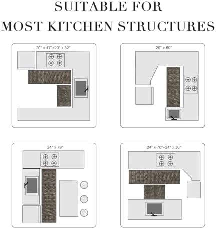 BSICPRO Kitchen Runner, 24"x70" Kitchen Mats for Floor, Black - Image 5