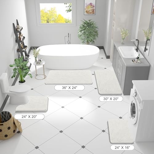OLANLY Large Bathroom Rugs 50x30, Extra Soft Absorbent Chenille Bath Rugs - Image 2