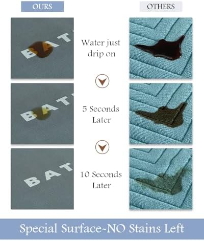 MontVoo-Bath Mat-Bath Mat Rug Non Slip Super Absorbent Stain Resistant Quick Dry Thin Bathroom Rug-Bath Mats for Bathroom Floor Bathtub Vanity-Bathmat Bath Rug Easy Care 17"x50" Green - Image 3