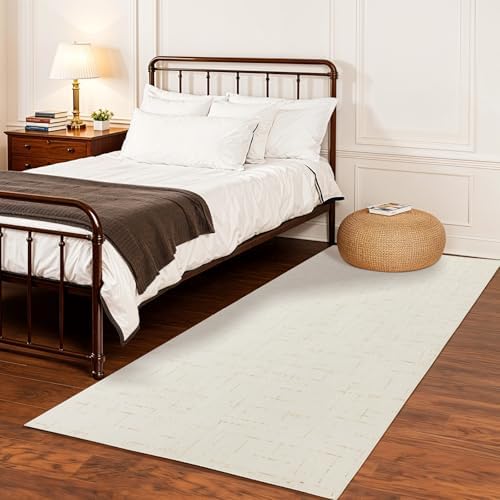 LIANLAM Washable Rug Area Rugs for Living Room - Stain Resistant Non-Slip Backing Boho Rug for Bedroom,Durable & Ultra-Thin Vintage Large Area Rug(2' x 6',White) - Image 3
