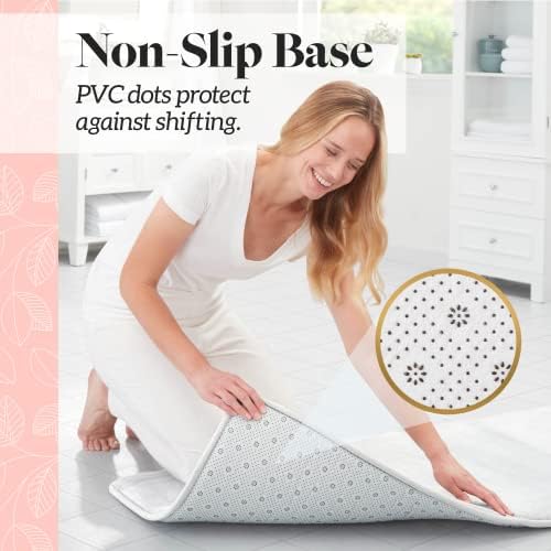 Memory Foam Bath Mat Non Slip Absorbent Super Cozy Velvet Bathroom Rug Carpet (24 inches X 48 inches, White) - Image 6