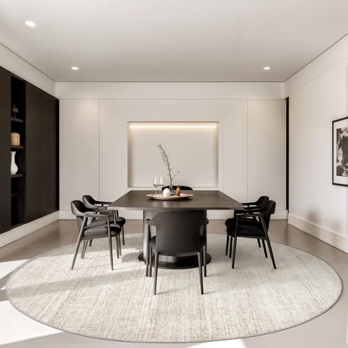 Valenrug Round Rugs 6ft, Circle Washable Area Rugs for Living Room, Beige - Image 4