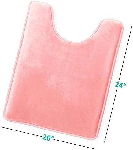 Clara Clark Bathroom Rugs, Velvet Memory Foam Bath Mat, Non-Slip, Machine Washable Bath Rugs - Dries Quickly, Ultra Soft Plush Bath Mats for Bathroom, 20 x 24, Coral Pink - Image 3