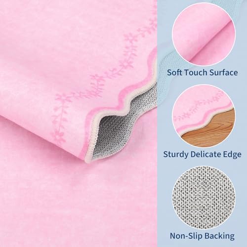 GarveeHome Round Rugs 6ft Scalloped Washable Circle Rug for Dining Room - Image 4