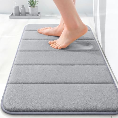 OLANLY Memory Foam Bath Mat 24x16, Super Soft and Absorbent Bathroom Rugs by OLANLY
