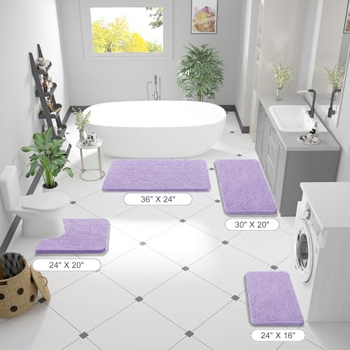 OLANLY Bathroom Runner Rugs 70x24, Extra Soft Absorbent Chenille Bath Rugs - Image 2