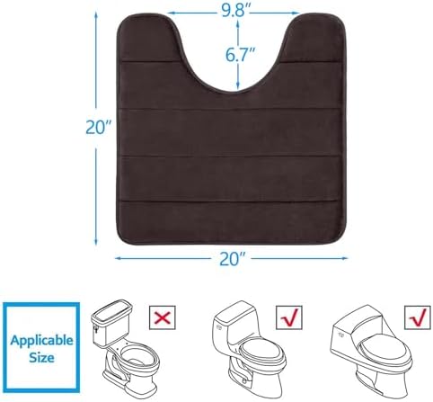 Buganda Memory Foam U-Shaped Toilet Rugs 20 x 20, Absorbent Bathroom mat - Image 2