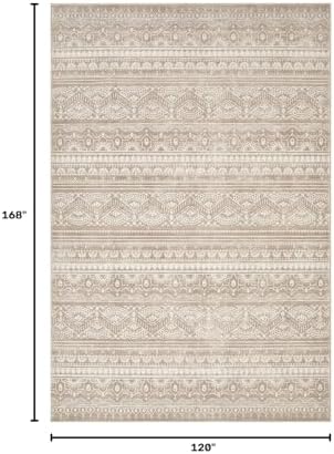 Tortania Area Rug Living Room Rugs - 10x14 Washable Large Soft Neutral Boho Moroccan Bohemian Farmhouse Rug Indoor Floor Carpet for Bedroom Under Dining Table Home Office Decor - Light Brown - Image 2