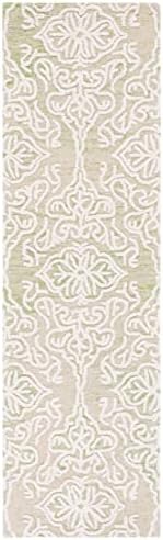 SAFAVIEH Blossom Collection Runner Rug - 2'3" x 8', Light Green & Ivory, Handmade Wool, Ideal for High Traffic Areas in Living Room, Bedroom (BLM112X) by Unknown