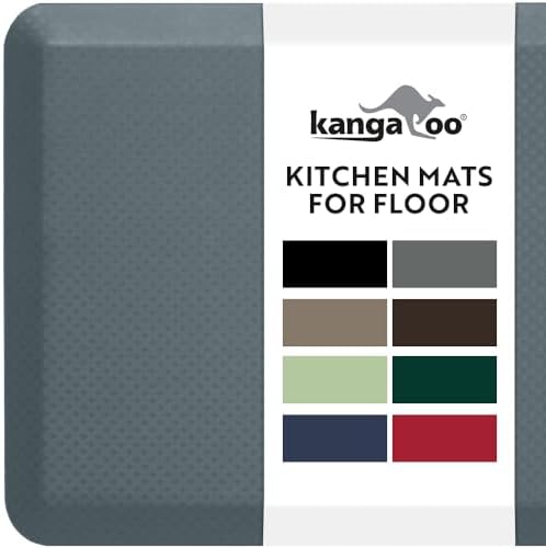 KANGAROO Cushioned Anti Fatigue Kitchen Mats for Floor, 17x24 Charcoal by Kangaroo