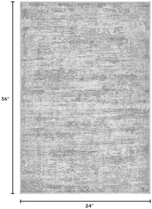DMOYEST 2x3 Entryway Area Rug: Washable Neutral Modern Abstract Small Rug - Non-Slip Low Pile Throw Indoor Carpet for Entrance Kitchen Front Door Mat Bathroom Entry Kids Room - Vintage Grey - Image 2