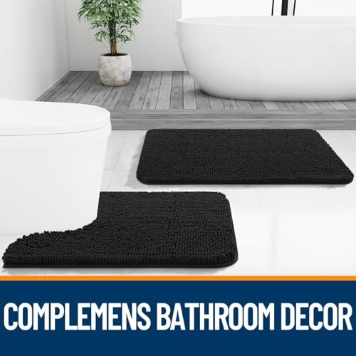 OLANLY Toilet Rugs U-Shaped 20x20, Soft Absorbent Chenille Contour Rugs - Image 7