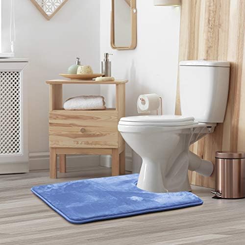 Clara Clark Bathroom Rugs, Velvet Memory Foam Bath Mat, Non-Slip, Machine Washable Bath Rugs - Dries Quickly, Ultra Soft Plush Bath Mats for Bathroom, 20 x 24, Calm Blue - Image 2
