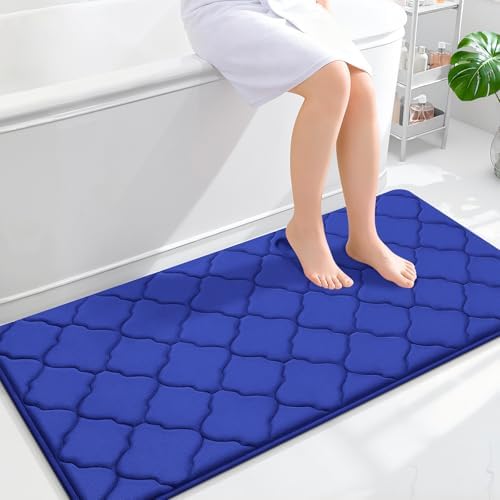 OLANLY Memory Foam Bath Mat Rug 47x24, Ultra Soft Bathroom Rugs, Royal Blue by OLANLY