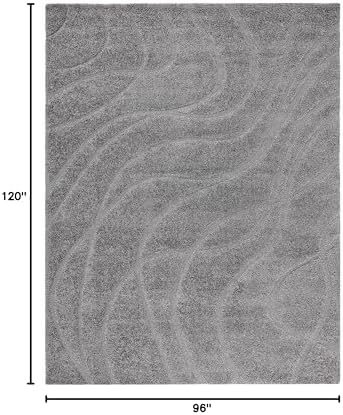 SAFAVIEH Florida Shag Rug 8'x10', Soft Plush Modern Grey SG471-8080 - Image 2