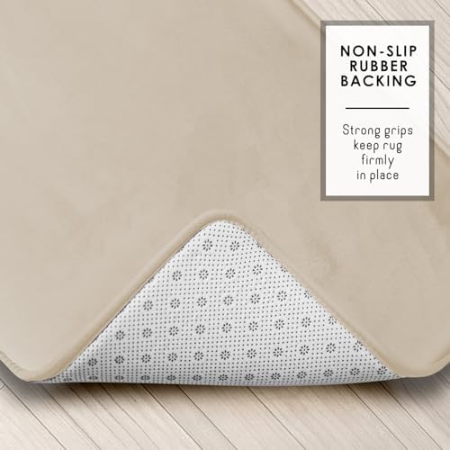 Clara Clark 2 Piece Bathroom Rug Set - Memory Foam, Bath Mat Set, Plush, Cozy, Ultra Soft, Non Slip, Machine Washable, Quick Dry - 24” x 17”+ 32” x 20” - Linen - Image 5