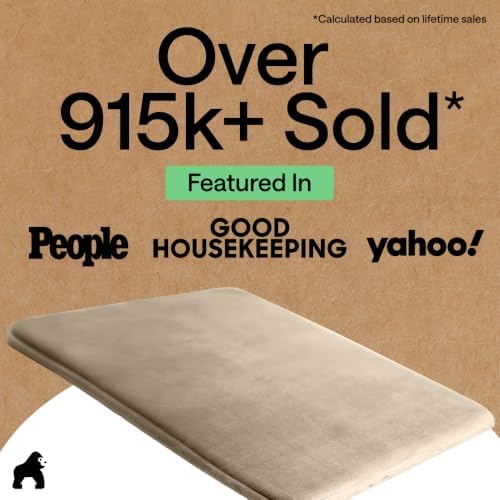 GORILLA GRIP® Memory Foam Bath Rug for Bathroom, 24x17 Taupe - Image 6
