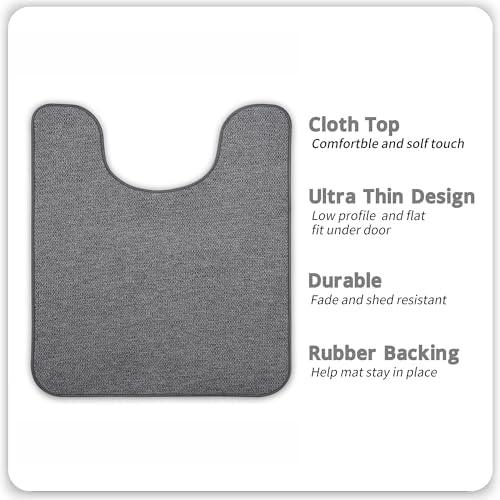 Bosap Toilet Rugs U Shaped Bathroom Rug,Machine Washable Non Slip Quick Dry Super Absorbent Ultra Thin Toilet Mats for Bathroom Toilet.Dark Grey,1'8"x2'(20x24inch) - Image 2