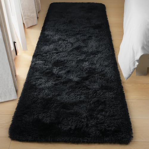 Tepook Black Soft Runner Rugs for Bedroom 2x6 ft with Rubber Backing - Image 6