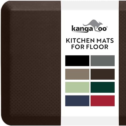 KANGAROO Cushioned Anti Fatigue Kitchen Mats for Floor, 20x48 Brown by Kangaroo