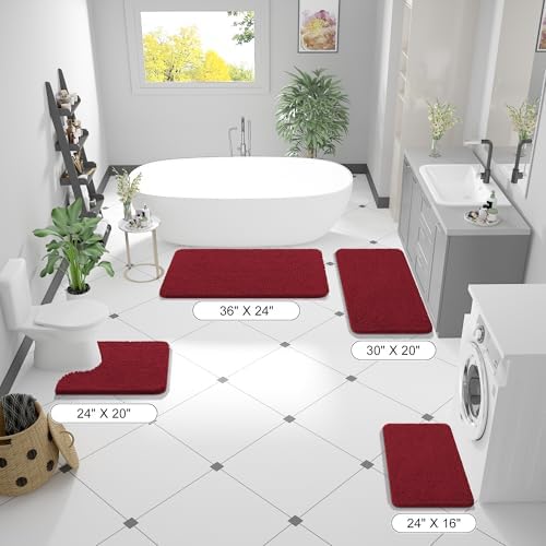 OLANLY Bathroom Runner Rugs 59x24, Extra Soft Absorbent Chenille Bath Rugs - Image 2