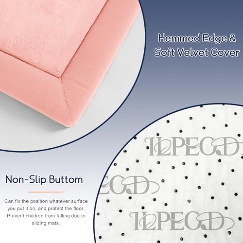 Baby Play Mat for Floor Nursery Rug Muscle Mat Area Rug Playroom Rug 79"x110" Playpen Mat Elastic Foam 1.3" Thick Crawling Mat for Babies,Toddlers, Infants, Kids,Light Pink - Image 5
