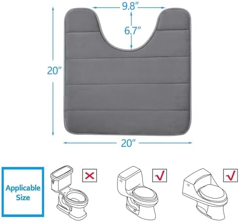 Buganda Memory Foam U-Shaped Toilet Rugs 20 x 20, Absorbent Bathroom mat - Image 2