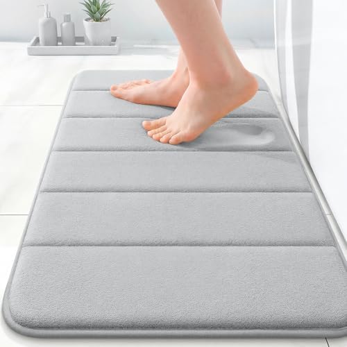 OLANLY Memory Foam Bath Mat 35x16, Super Soft and Absorbent Bathroom Rugs by OLANLY