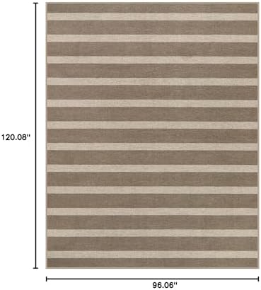 Lahome Striped Easy Jute Living Room Rug, 8x10 Outdoor Patio Rugs Washable - Image 2