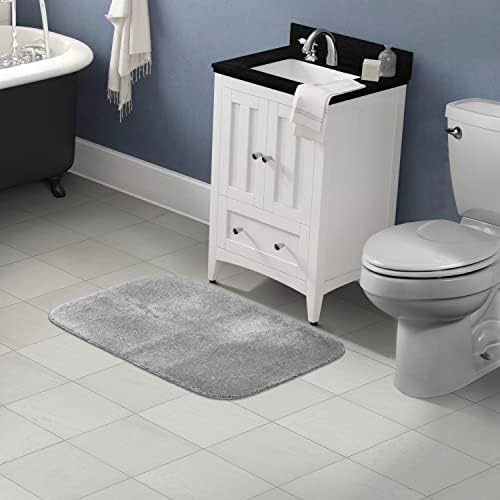 Garland Rug Traditional Nylon Washable Platinum Gray 24" X 40" Bath Rug - Soft, Absorbent, And Stylish for Your Bathroom - Image 2