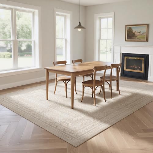 8x10 Washable Area Rugs for Living Room,Bedroom,Dining Room- Beige Brown - Image 7