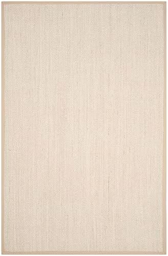 SAFAVIEH Natural Fiber Area Rug 6x9 Textured, Marble & Linen NF143B - Image 3