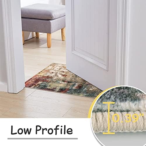 Lahome Modern Abstract Kitchen Runner Rugs Non Skid Washable, 2x6 Rug Runners for Hallways Bathroom Laundry Room, Non Slip Indoor Floor Carpet Runner for Bedroom Home Decor, Red/Multi - Image 4