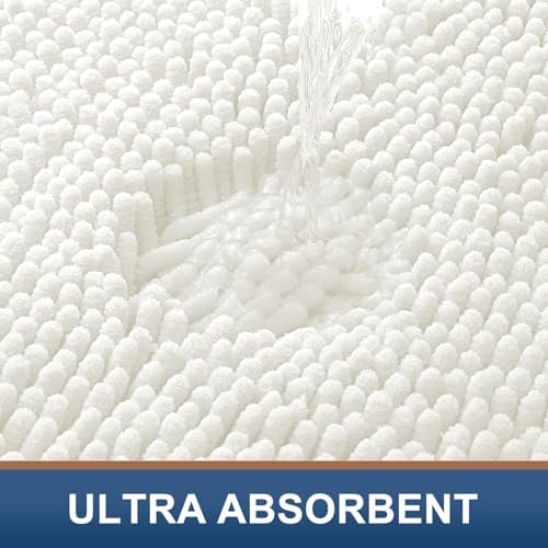 Smiry Bathroom Rugs 32X20, Luxury Chenille Extra Soft Absorbent Bath Mat - Image 4