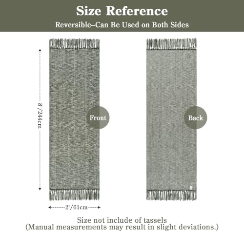 Collive Sage Green Kitchen Runner Rug, 2'x8' Washable Bathroom Mats - Image 2
