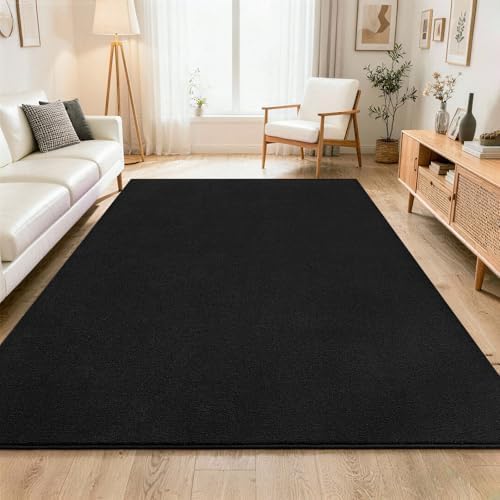 ISEAU 4x6 Soft Area Rug for Bedroom, Washable and Non-Slip, Black - Image 7