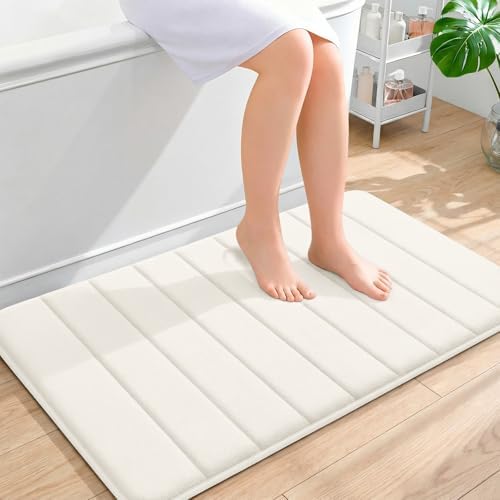 OLANLY Memory Foam Bath Mat 35x24, Super Soft and Absorbent Bathroom Rugs by OLANLY