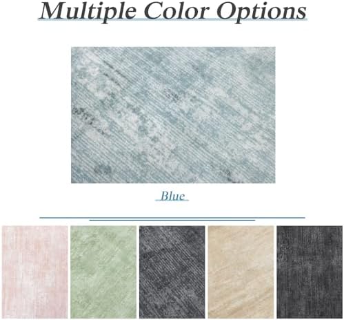 9x12 Washable Area Rug, Blue Solid Area Rugs for Living Room & Bedroom - Image 7