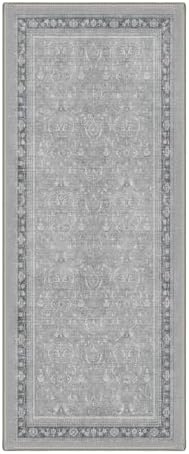 Bavni 2X5 Washable Hallway Runner Rug, Boho VintageDamask Non Slip - Image 3