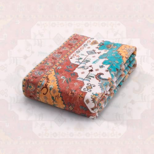 SERISSA 3x5 Washable Non Slip Boho Area Rug for Bedroom，Orange - Image 6
