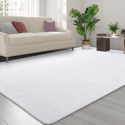 FlyDOIT Area Rugs for Bedroom Living Room, 6x9 White Super Soft Comfy Thickened Memory-Foam Indoor Carpets, Modern Aesthetic Minimalist Carpet for Boys Girls Adults Apartment Nursery Home Décor - Image 3