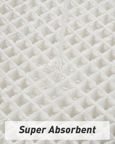 Upgraded Waffle Bath Mat Set of 2 Absorbent Bathroom Mat 18"x30" + 24"x48" - Image 3