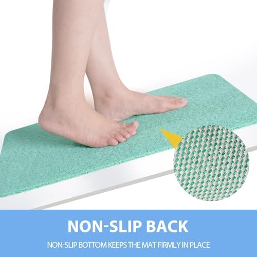 Hargiis Non-Slip Bathtub Mat, Anti Slip Shower Mat, Fast Drying Bathtub Mats, Foot Scrubber Mat, Anti Slip Mat for Tub, Floor, Bathroom, Kitchen, Home, Hotel (Light Green 32"×17") - Image 3