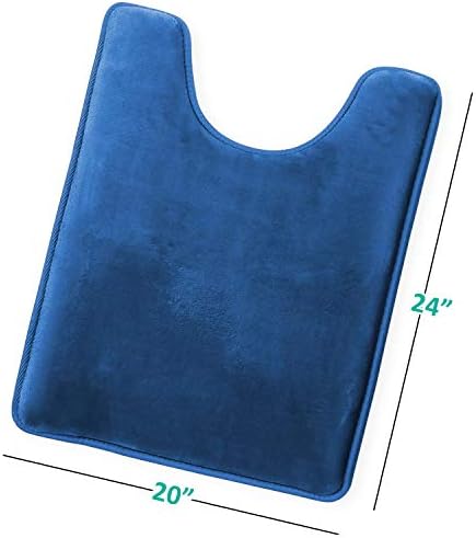 Clara Clark Bathroom Rugs, Velvet Memory Foam Bath Mat, Non-Slip, Machine Washable Bath Rugs - Dries Quickly, Ultra Soft Plush Bath Mats for Bathroom, 20 x 24, Royal Blue - Image 3
