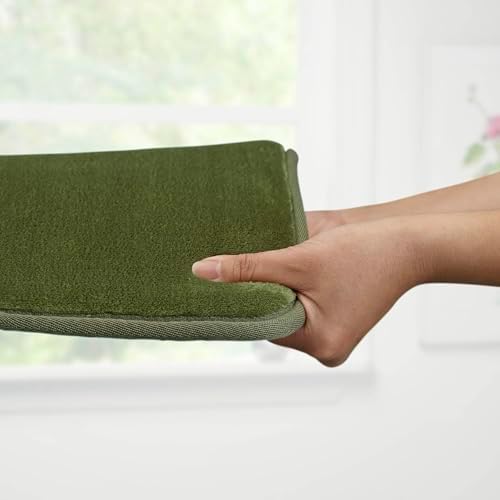 Memory Foam Bath Mat Non Slip Absorbent Super Cozy Velvet Bathroom Rug Carpet (24 inches X 48 inches, Green) - Image 5