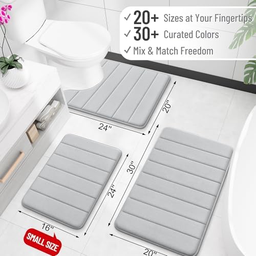 OLANLY Memory Foam Long Bathroom Rugs Runner 59x24, Super Soft Absorbent - Image 2