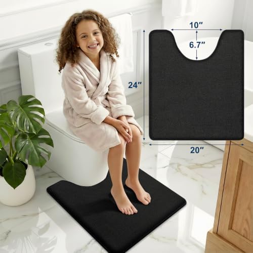 Smiry Memory Foam Toilet Rugs U Shaped 24x20, Extra Soft Bath Mat - Image 3