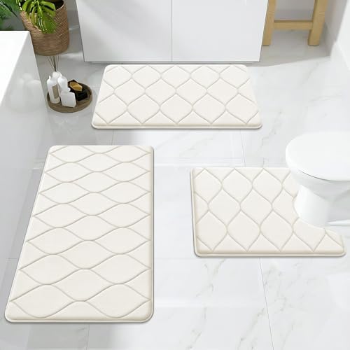 Smiry Memory Foam Bath Mat 30x20, Ultra Soft Absorbent Bathroom Rugs - Image 6