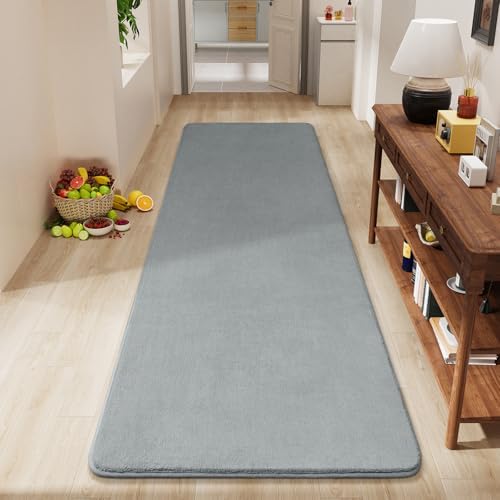 Amearea Modern Soft Hallway Runner Rug, 2x6 Feet Grey Washable Runner Rugs by AmeareaDirect