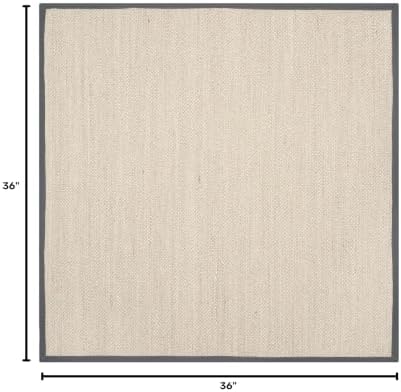 SAFAVIEH Natural Fiber Square Rug 3', Sisal Textured Marble NF143D - Image 2